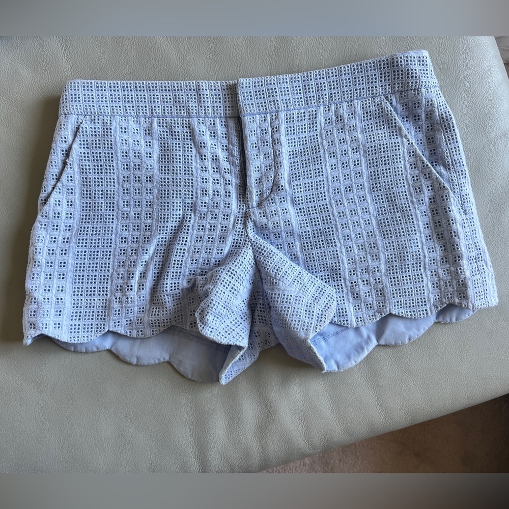 Baby Blue Club Monaco Scalloped Shorts